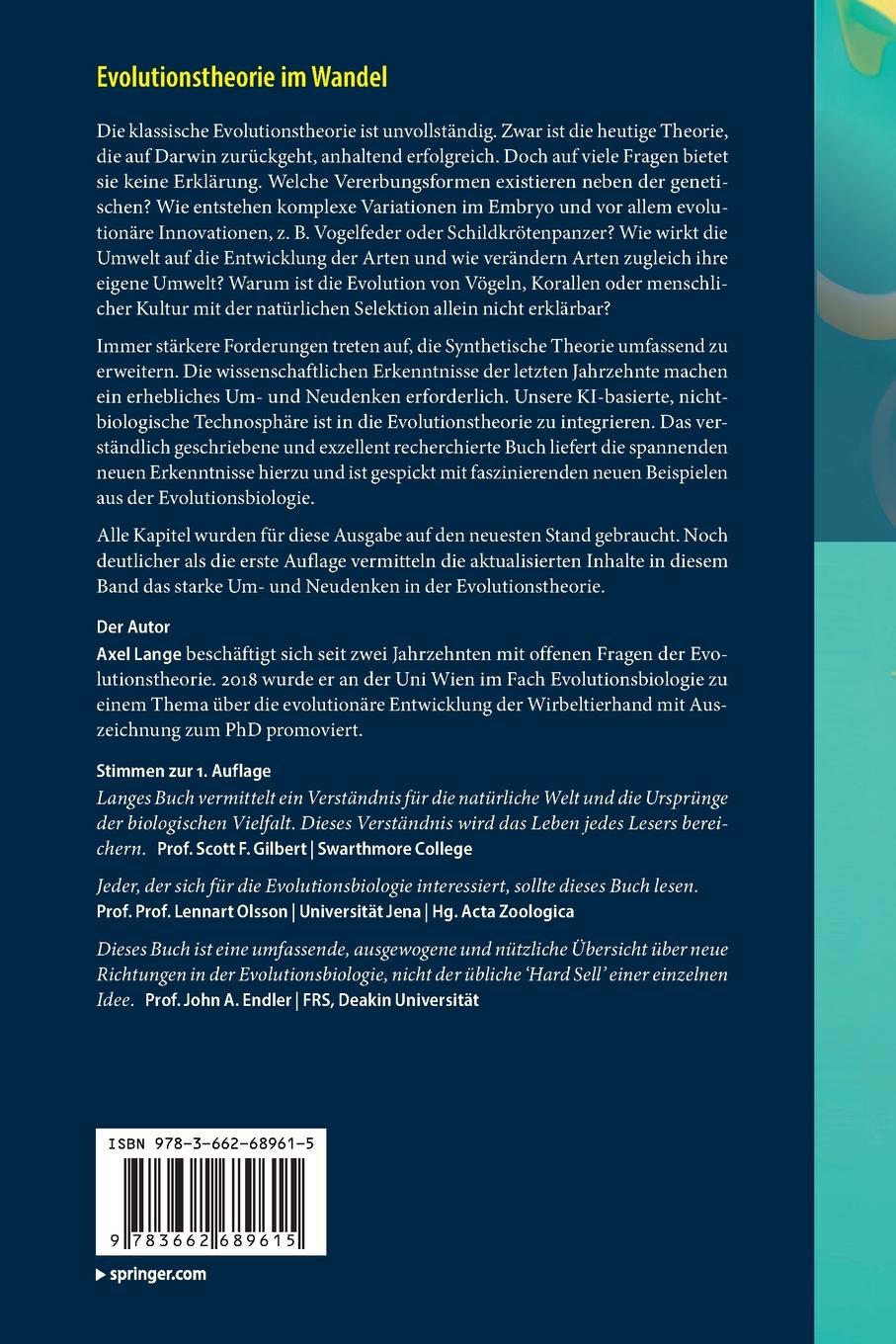 Rückseitencover Evolutionstheorie im Wandel