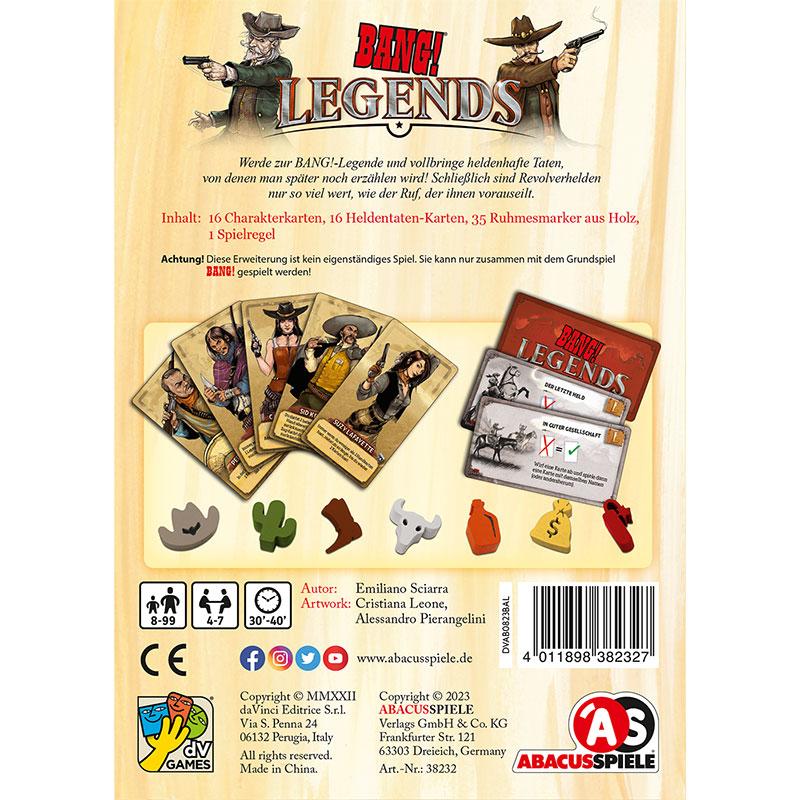 Rückseitencover BANG! Legends (Erweiterung)