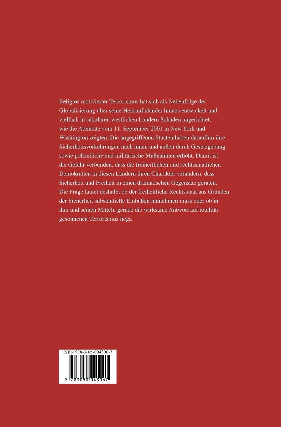Rückseitencover Terrorismus und Rechtsstaatlichkeit