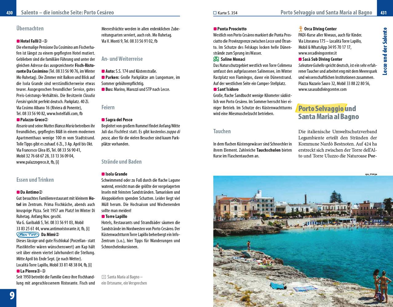 Beispielinhalt (Bild) Reise Know-How Reiseführer Apulien mit Gargano und Salento