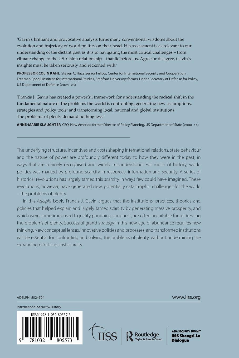 Rückseitencover The Taming of Scarcity and the Problems of Plenty