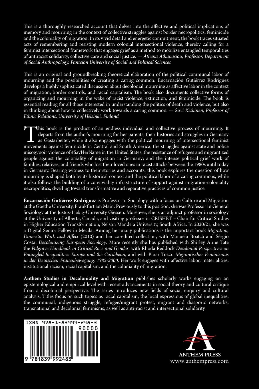 Rückseitencover Decolonial Mourning and the Caring Commons