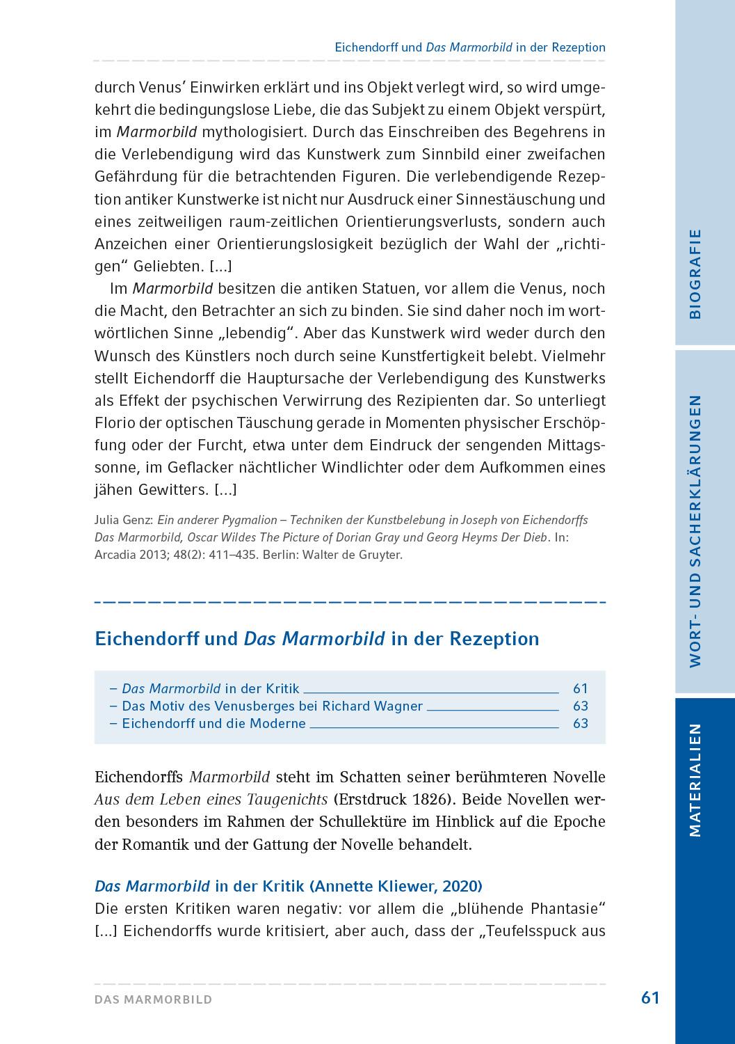 Beispielinhalt (Bild) Das Marmorbild