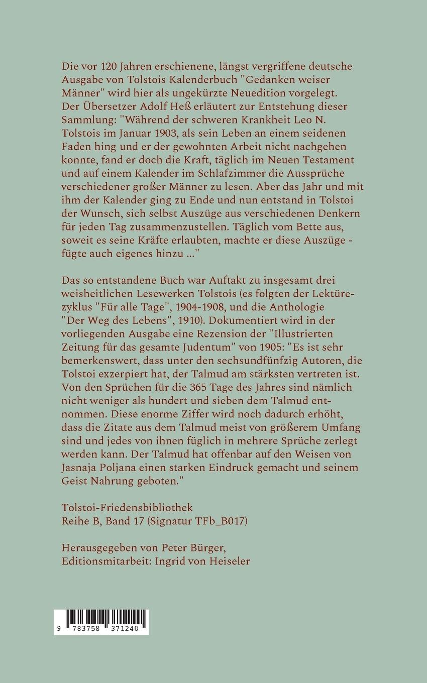 Rückseitencover Gedanken weiser Männer