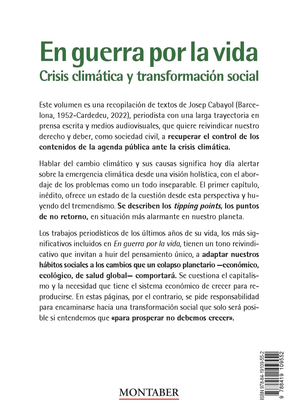 Rückseitencover En guerra por la vida