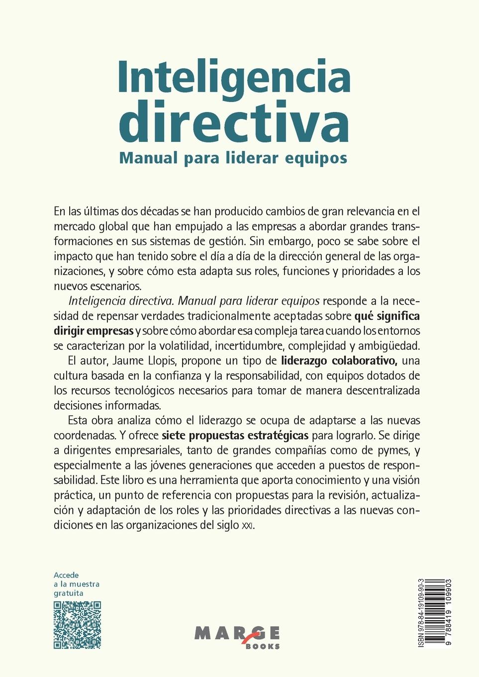 Rückseitencover Inteligencia directiva