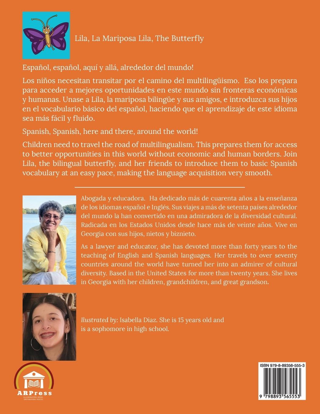 Rückseitencover Lila, La Mariposa Lila, The Butterfly Book 1