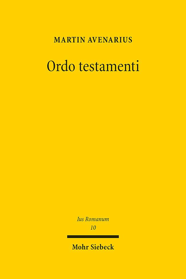 Vorderes Coverbild Ordo testamenti