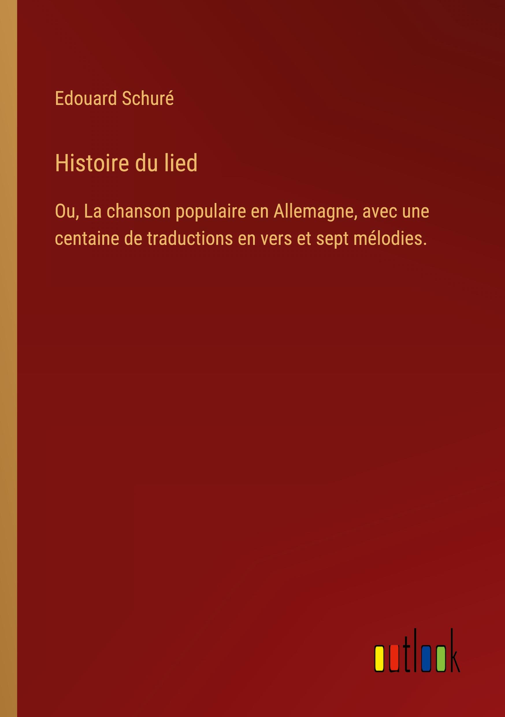 Vorderes Coverbild Histoire du lied