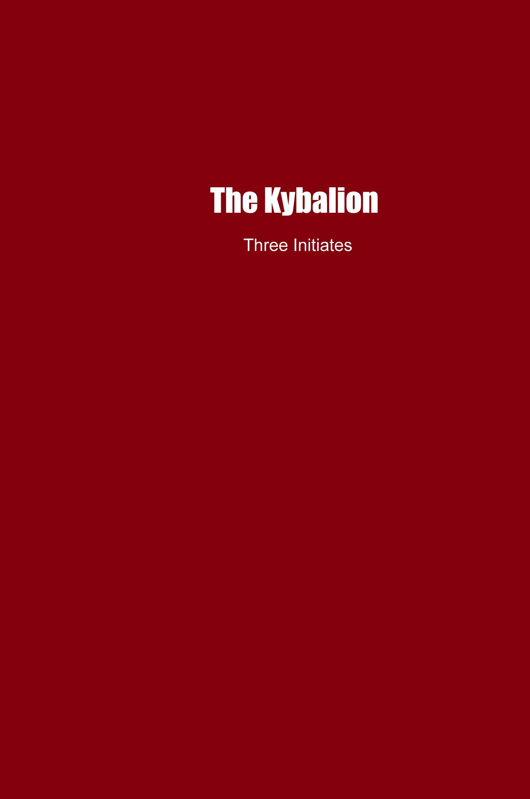 Vorderes Coverbild The Kybalion
