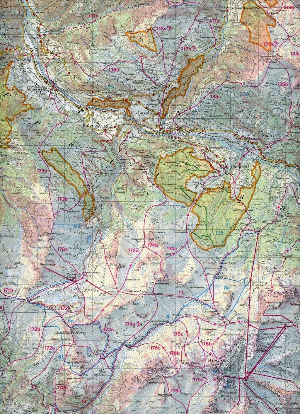 Beispielinhalt (Bild) Swisstopo 1 : 50 000 Prättigau Ski