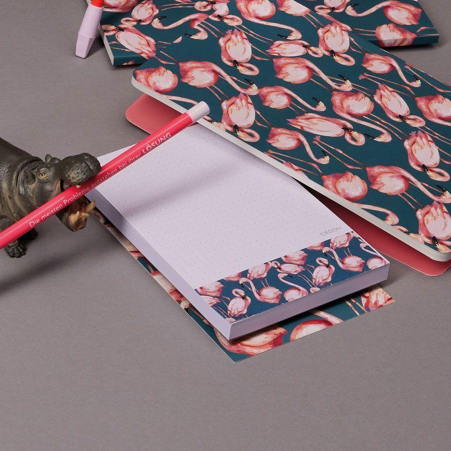 Beispielinhalt (Bild) Notizblock A6 Pink Flamingo
