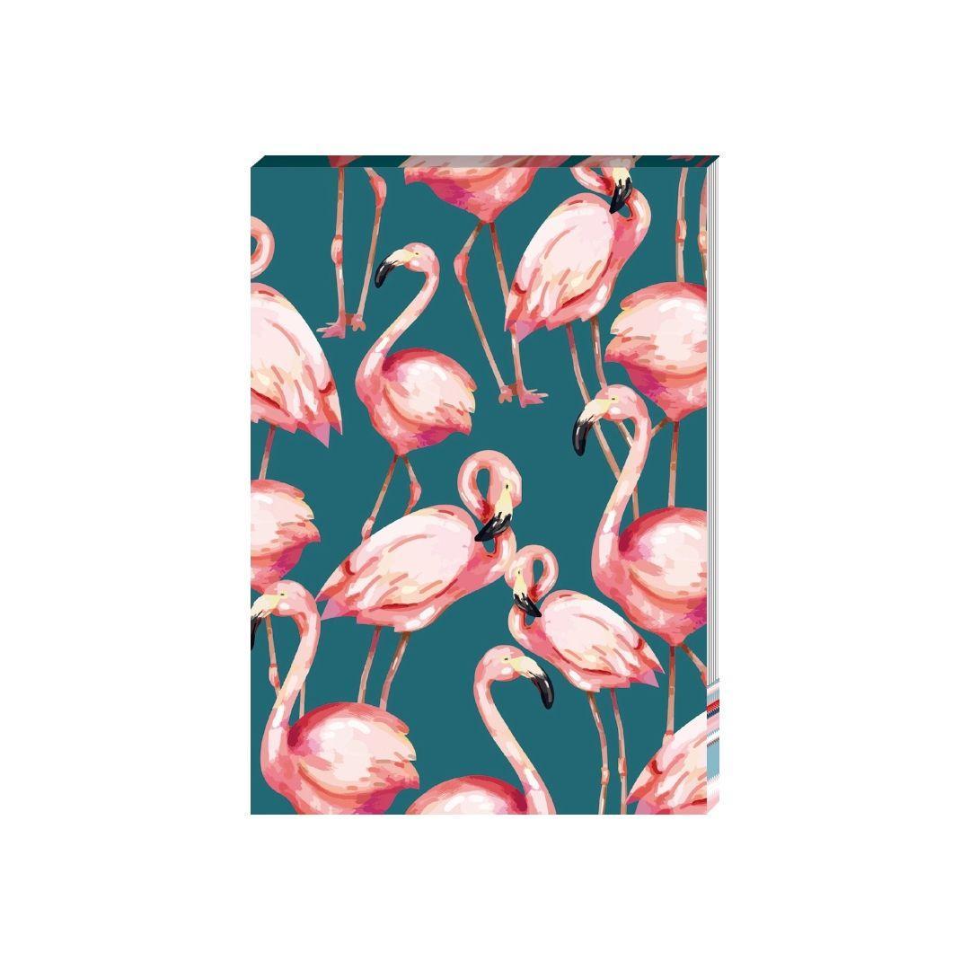Vorderes Coverbild Notizblock A6 Pink Flamingo