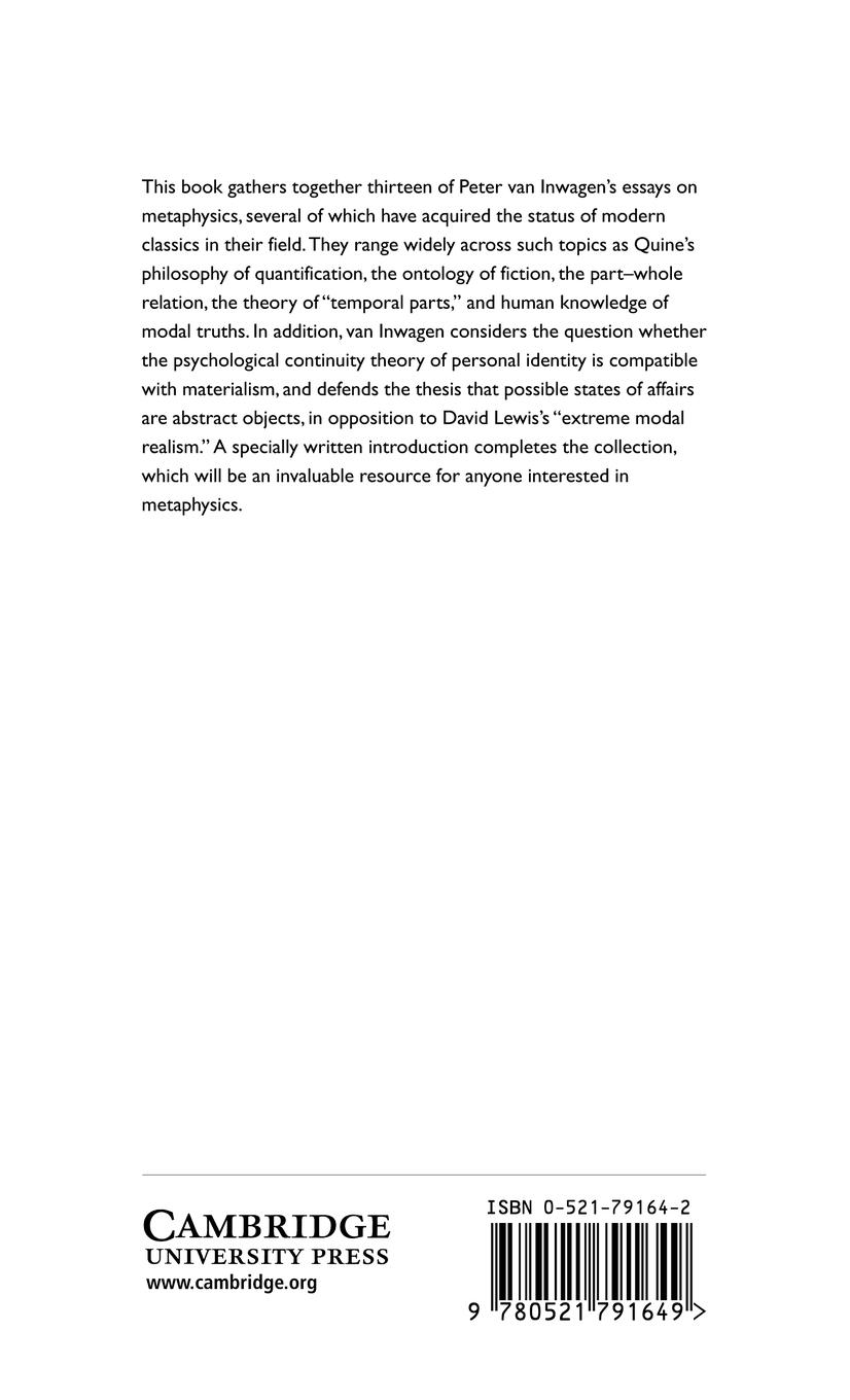 Rückseitencover Ontology, Identity, and Modality