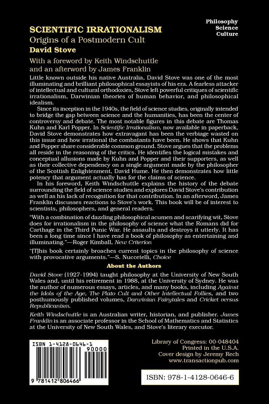 Rückseitencover Scientific Irrationalism