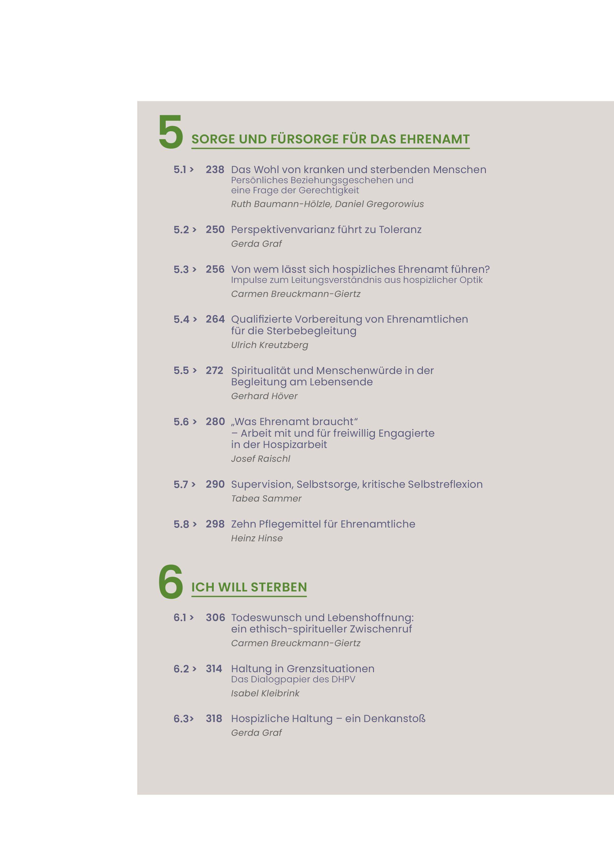 Beispielinhalt (Bild) Handbuch Hospiz ist Haltung