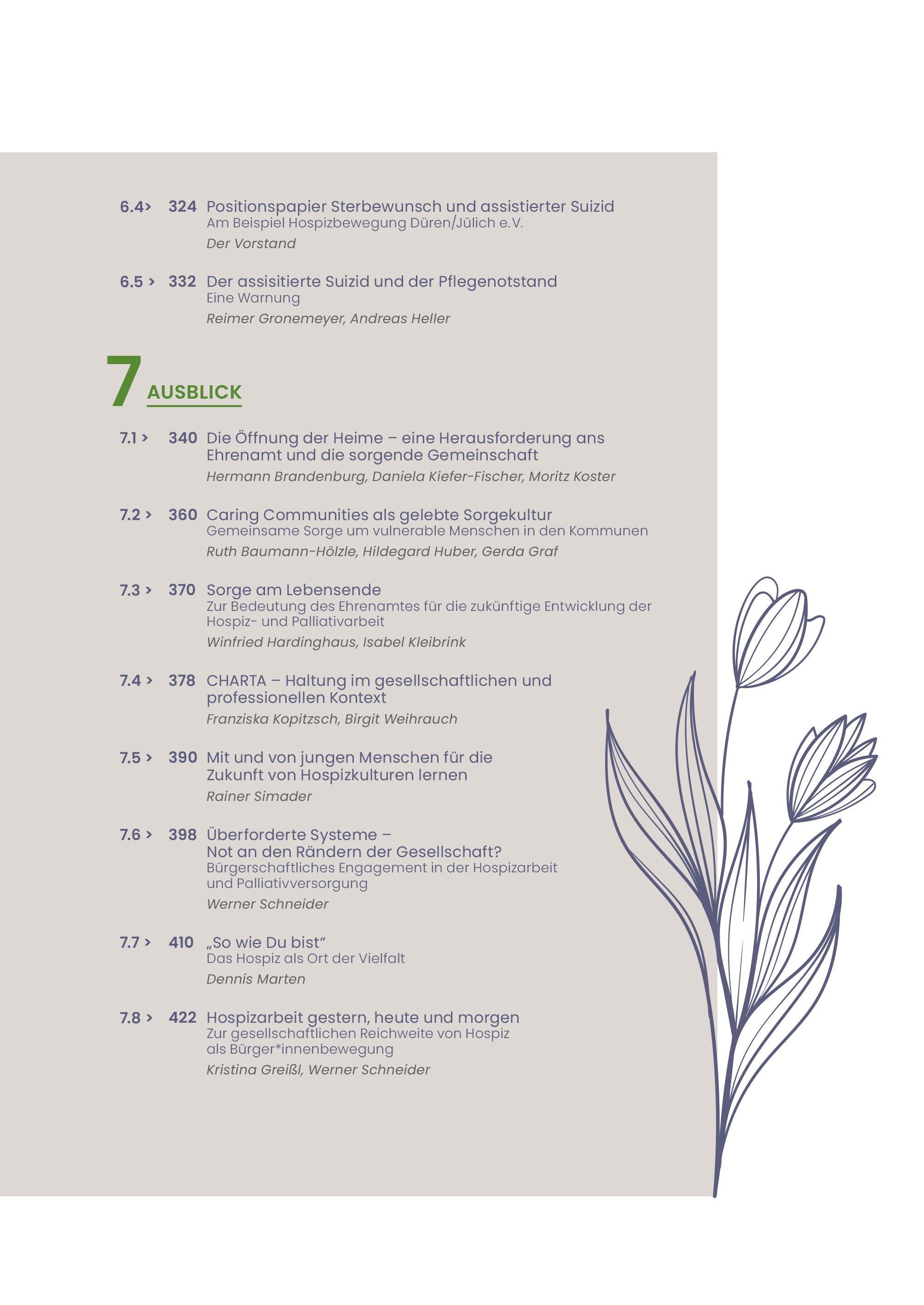 Beispielinhalt (Bild) Handbuch Hospiz ist Haltung