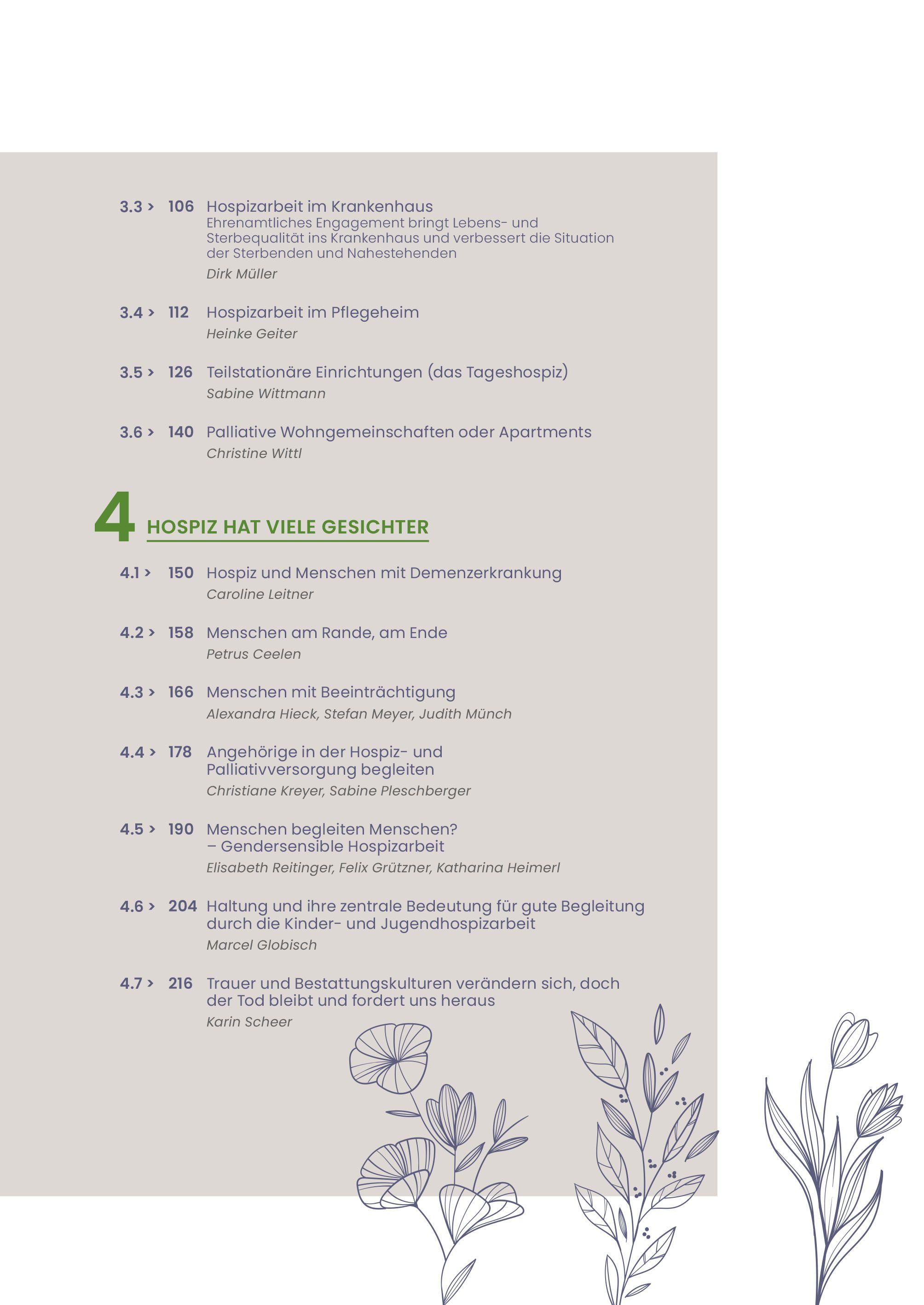 Beispielinhalt (Bild) Handbuch Hospiz ist Haltung