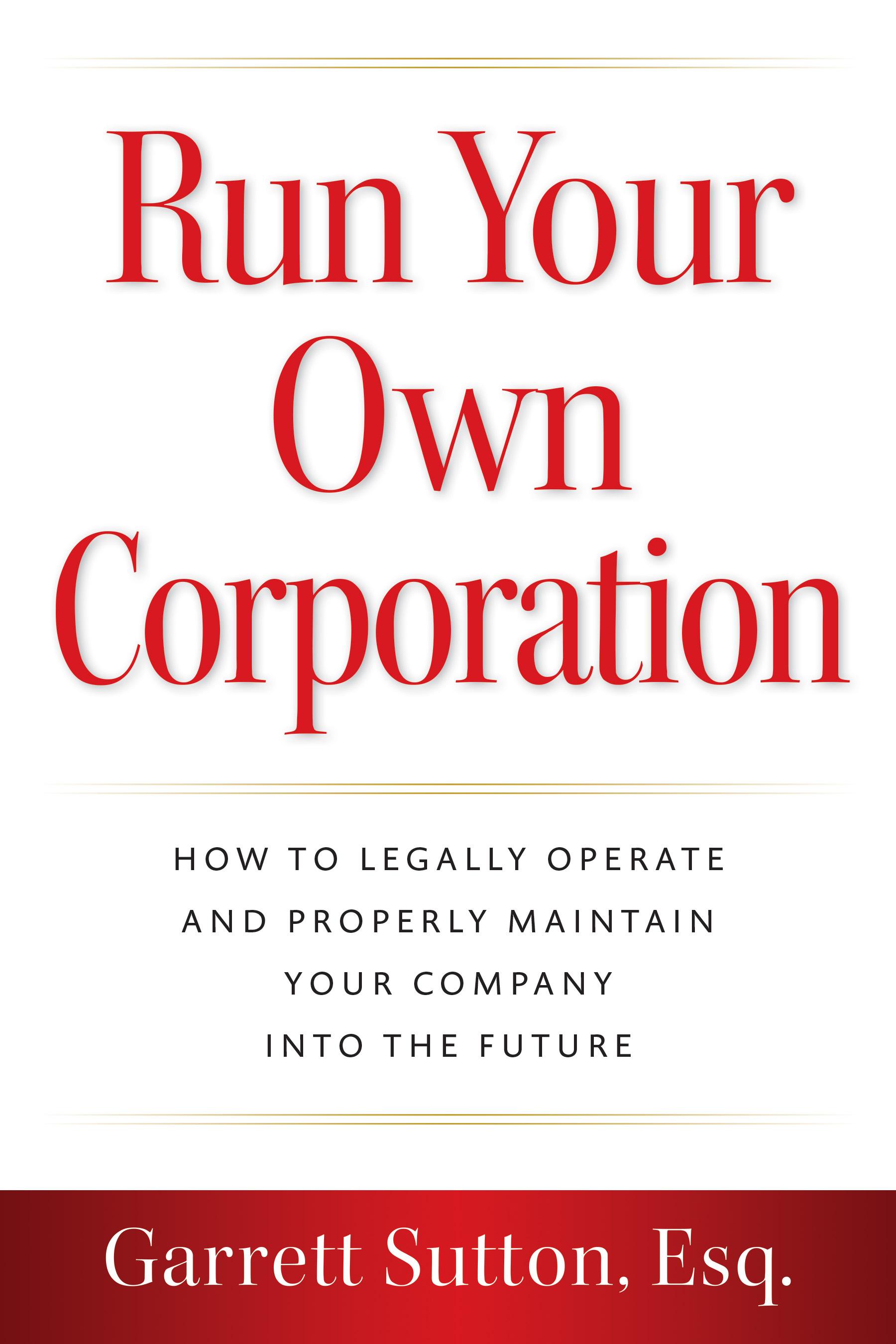 Vorderes Coverbild Run Your Own Corporation