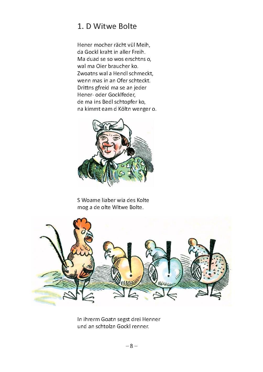 Beispielinhalt (Bild) Max und Moritz af Bairisch