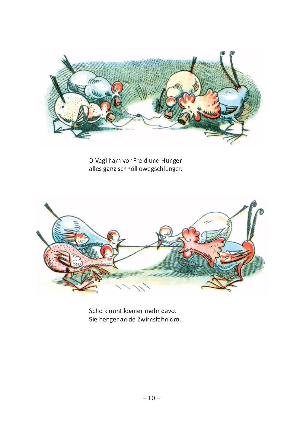 Beispielinhalt (Bild) Max und Moritz af Bairisch