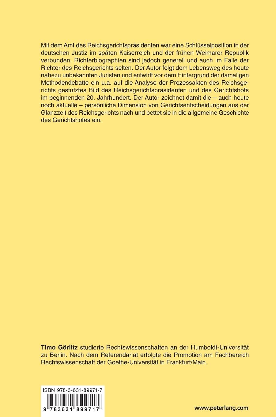 Rückseitencover Rudolf von Seckendorff. Reichsgerichtspräsident und Gentleman