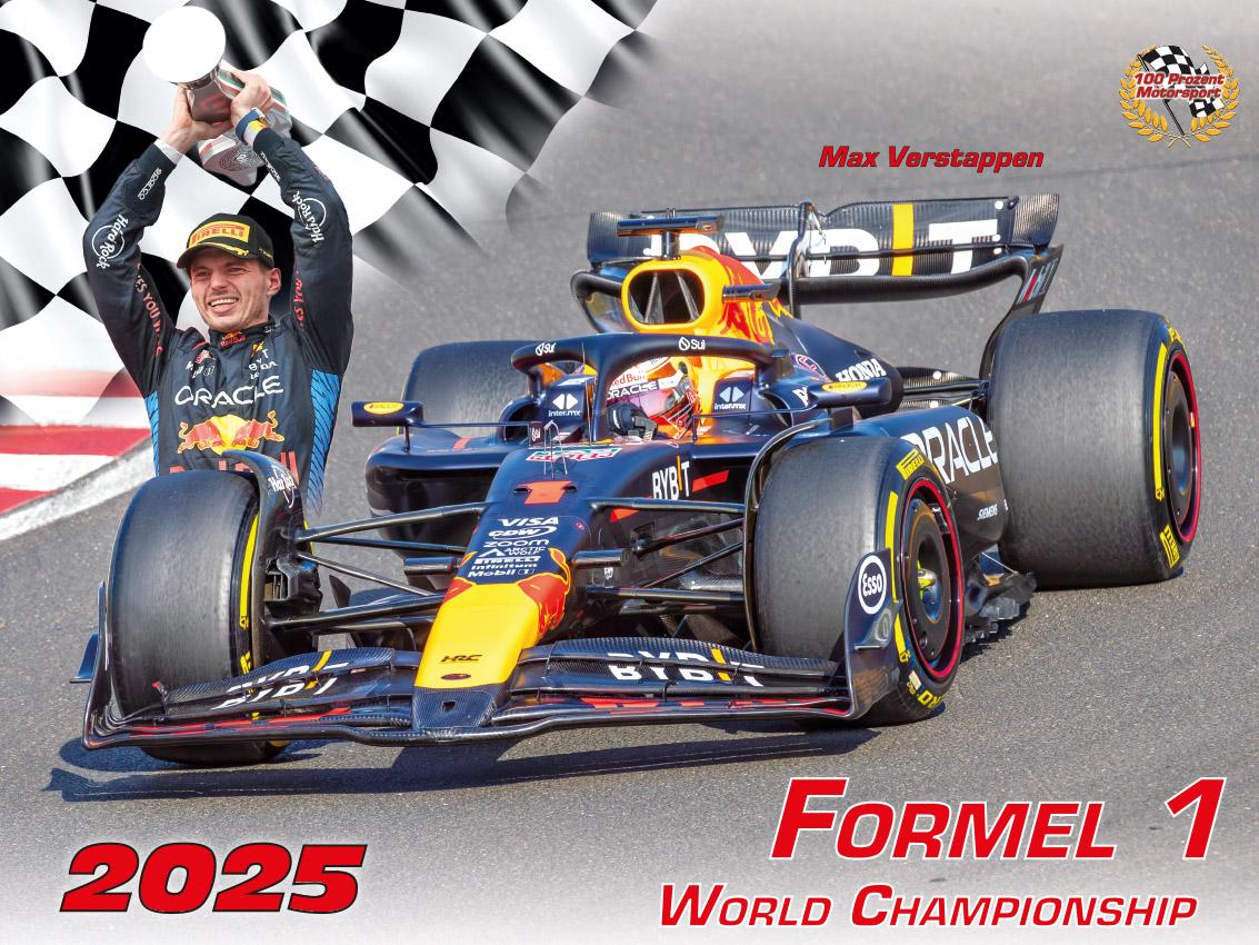 Vorderes Coverbild Formel 1 World Championship Kalender 2025