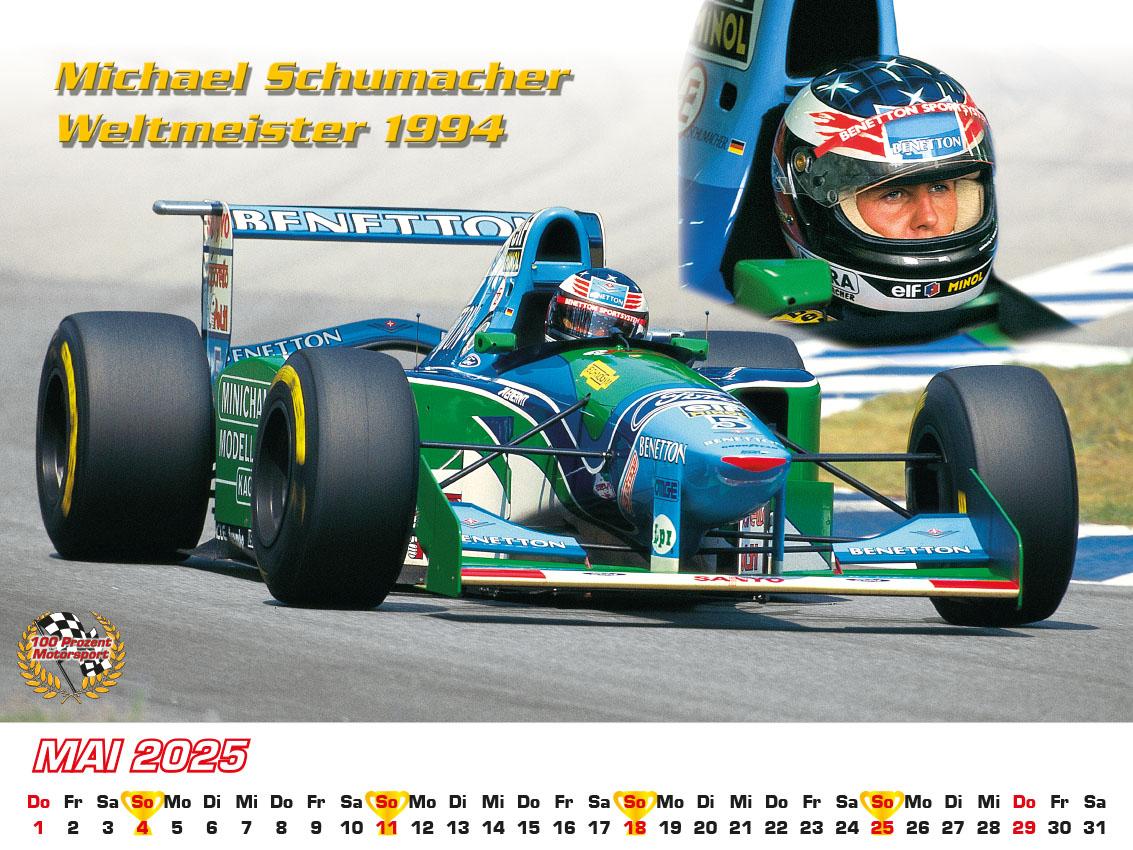 Beispielinhalt (Bild) Best of F1 Weltmeister der 90iger Kalender 2025