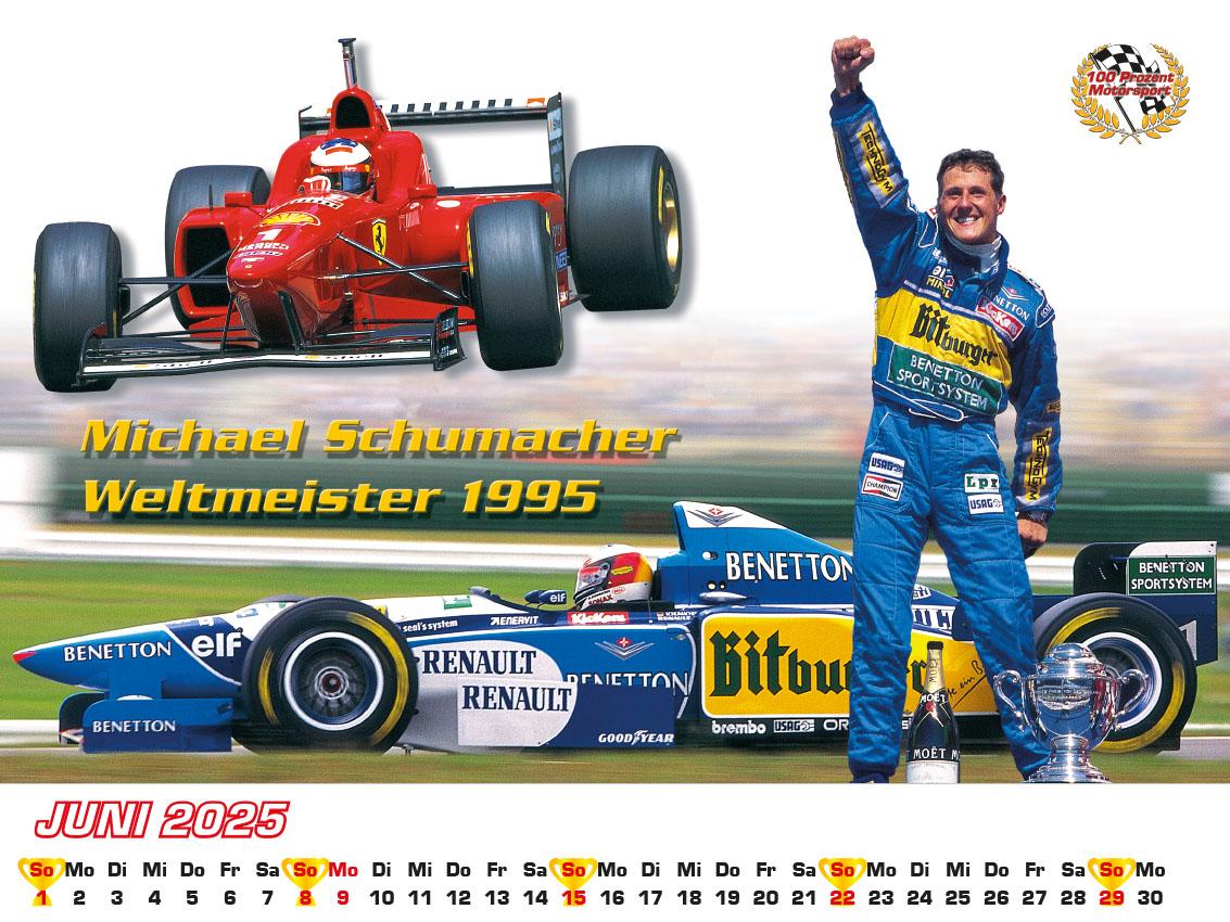 Beispielinhalt (Bild) Best of F1 Weltmeister der 90iger Kalender 2025