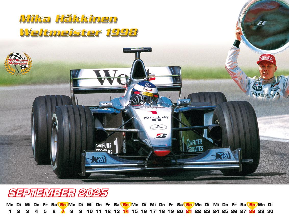 Beispielinhalt (Bild) Best of F1 Weltmeister der 90iger Kalender 2025