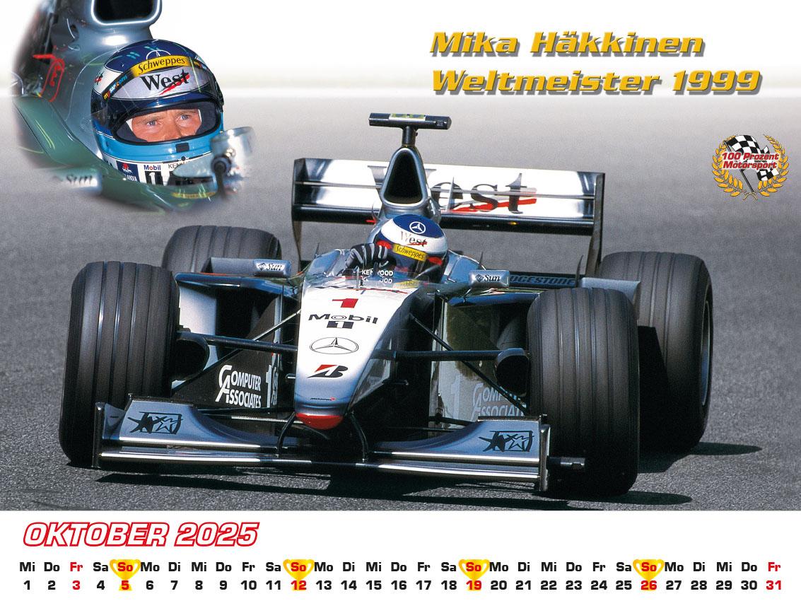 Beispielinhalt (Bild) Best of F1 Weltmeister der 90iger Kalender 2025