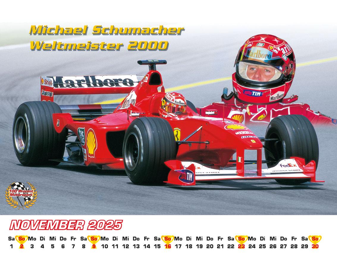 Beispielinhalt (Bild) Best of F1 Weltmeister der 90iger Kalender 2025