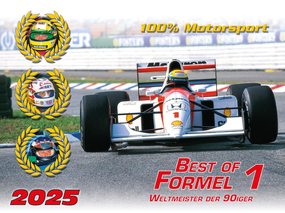 Vorderes Coverbild Best of F1 Weltmeister der 90iger Kalender 2025