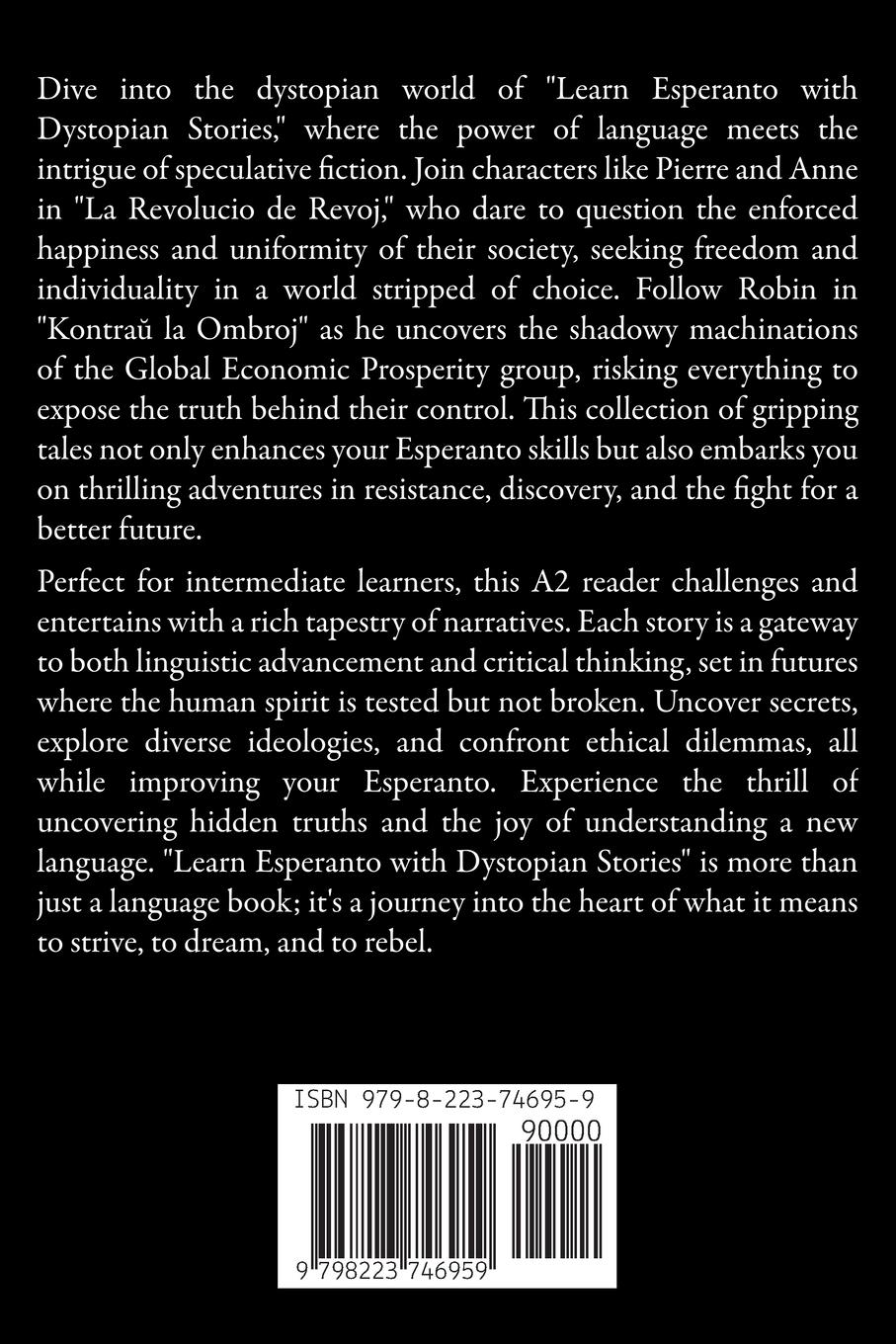 Rückseitencover Learn Esperanto with Distopian Stories