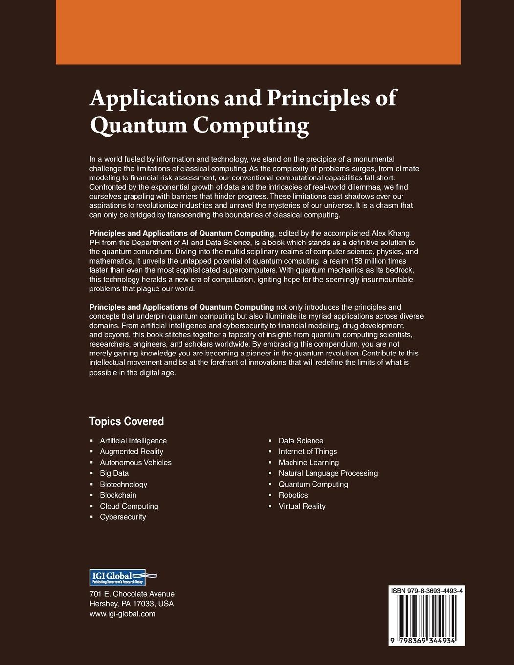 Rückseitencover Applications and Principles of Quantum Computing