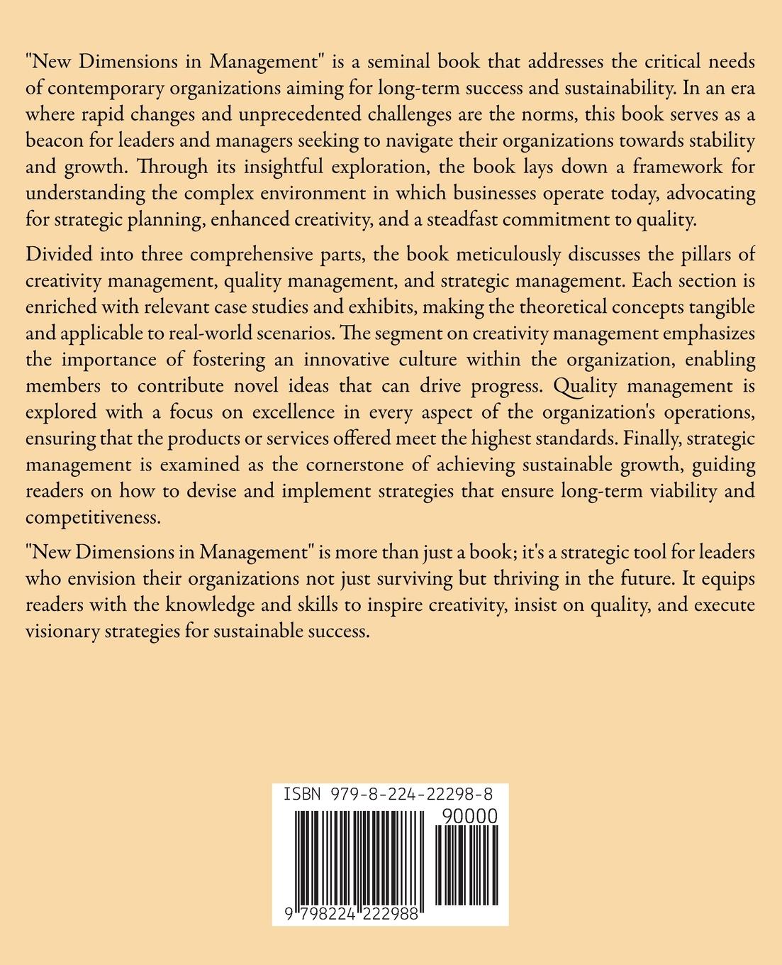 Rückseitencover New Dimensions of Management