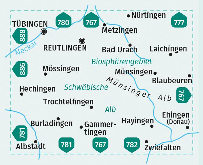 Beispielinhalt (Bild) KOMPASS Wanderkarte 779 Mittlere Alb, Münsinger Alb 1:50.000