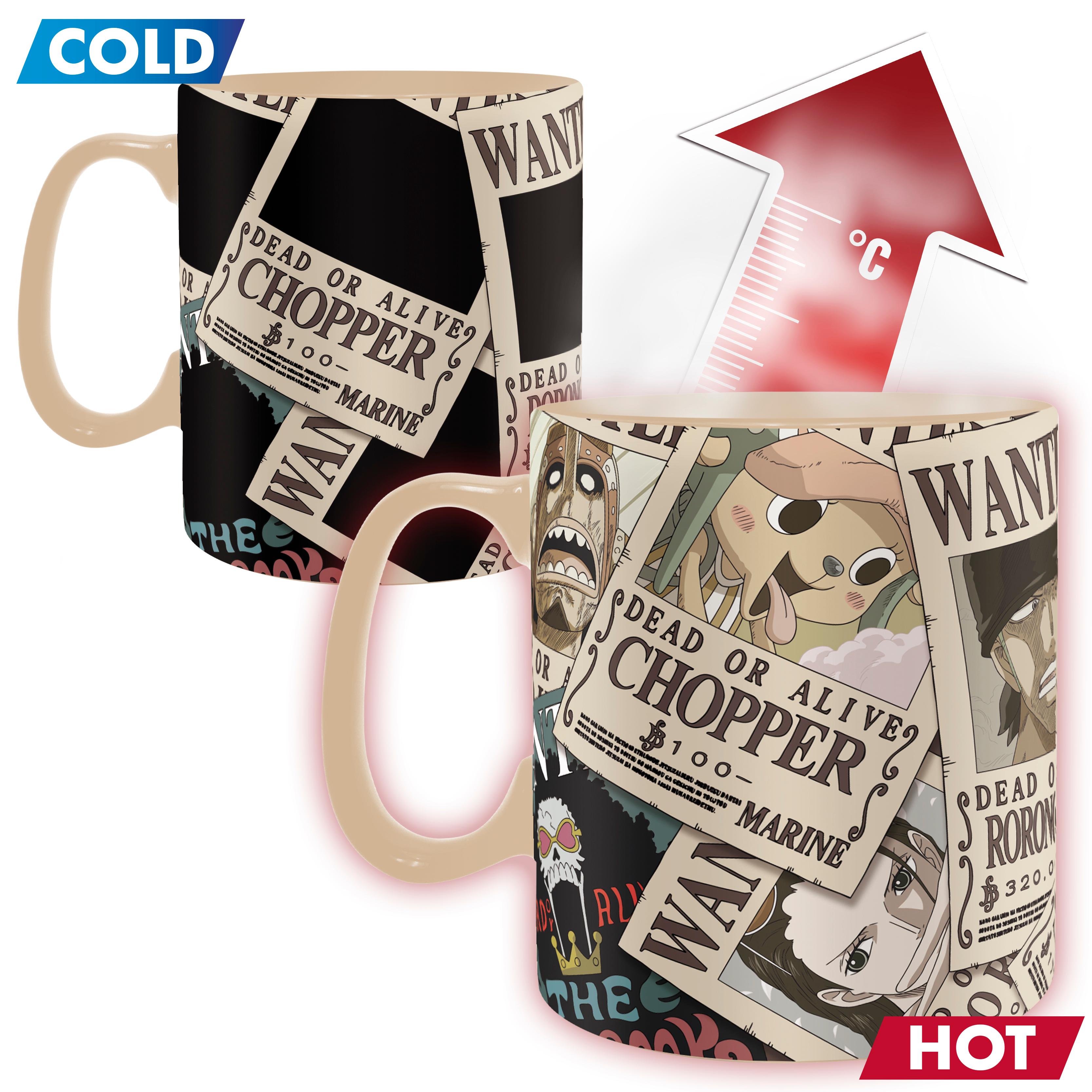 Beispielinhalt (Bild) ONE PIECE - Mug Heat Change - 460 ml - Wanted - cardboard box