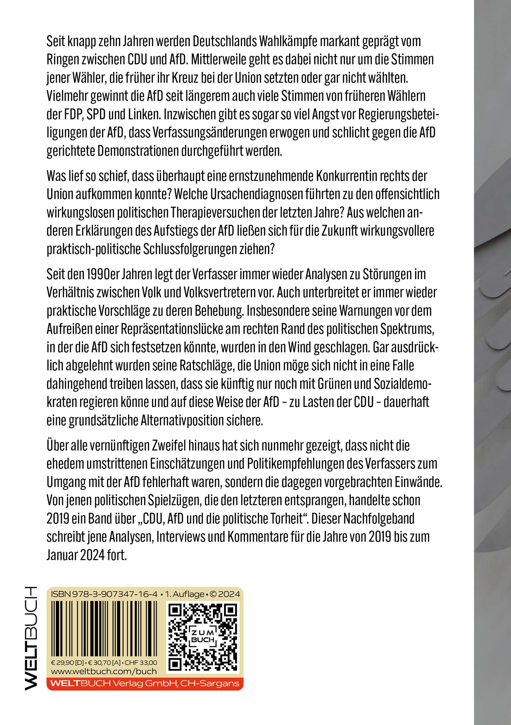 Rückseitencover CDU, AfD und noch mehr politische Torheiten