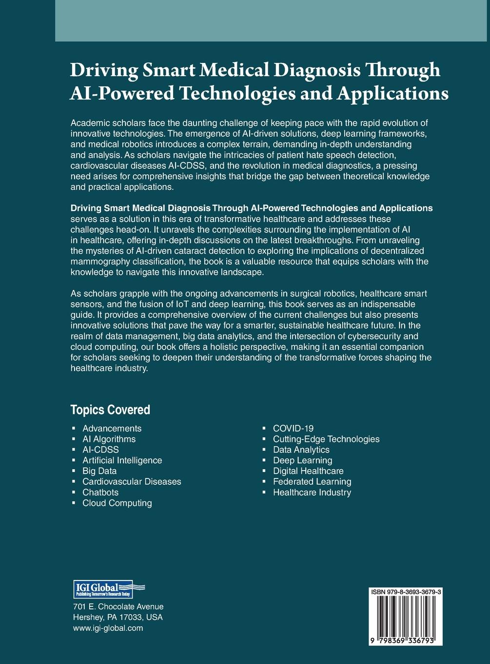 Rückseitencover Driving Smart Medical Diagnosis Through AI-Powered Technologies and Applications