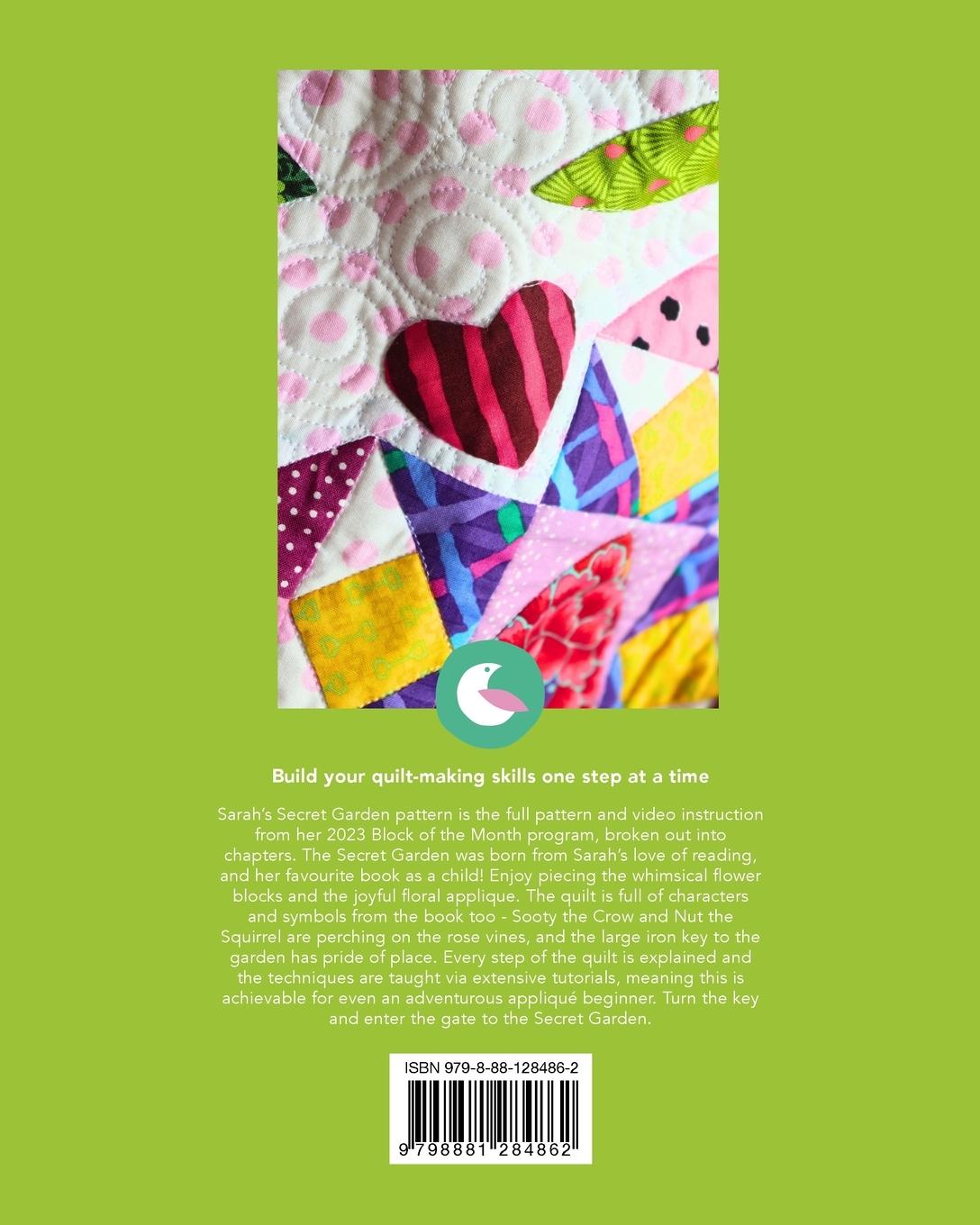 Rückseitencover The Secret Garden Quilt Pattern and Videos