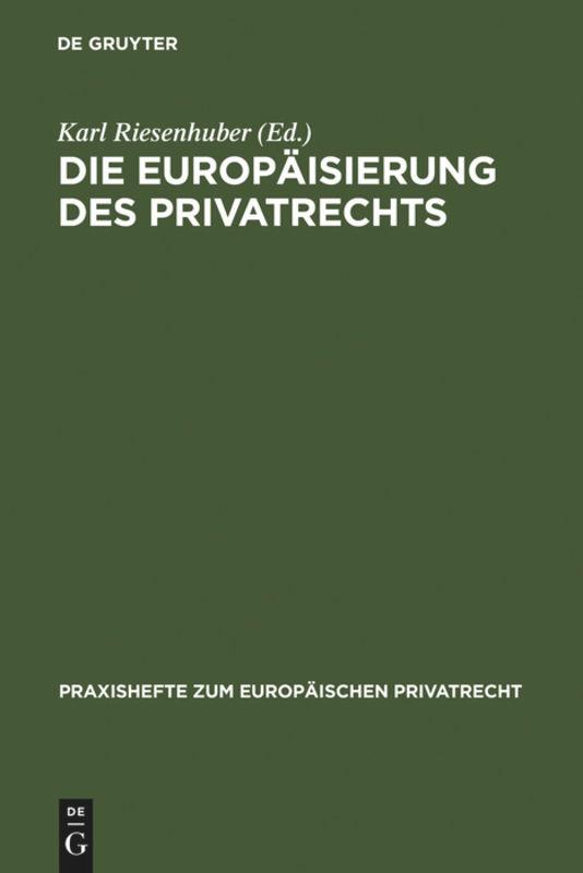 Vorderes Coverbild Die Europäisierung des Privatrechts