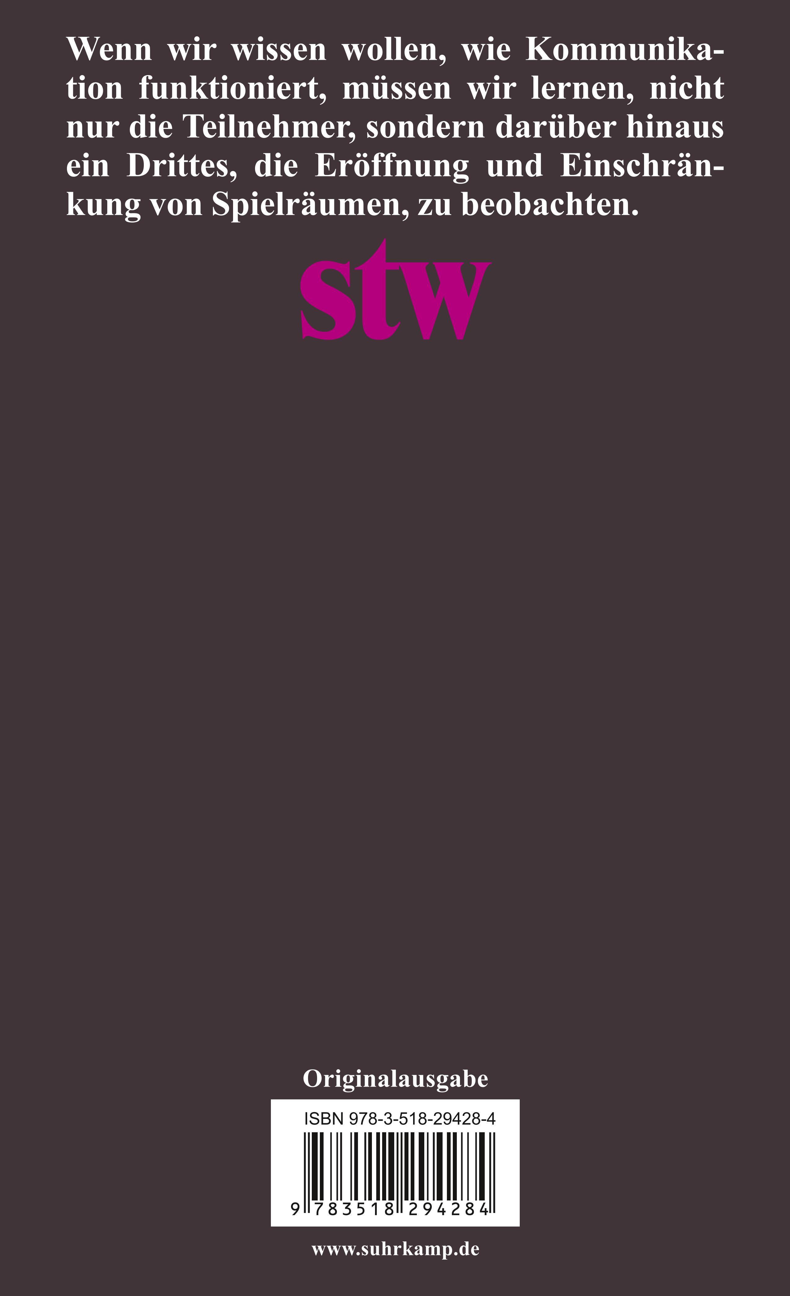 Rückseitencover Form und Formen der Kommunikation