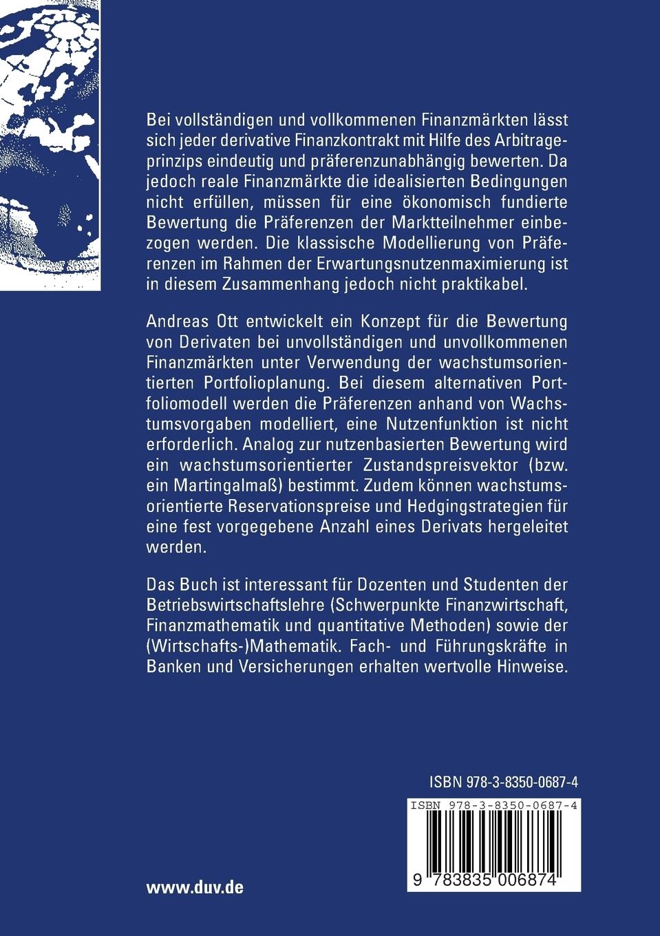 Rückseitencover Wachstumsorientierte Bewertung von Derivaten