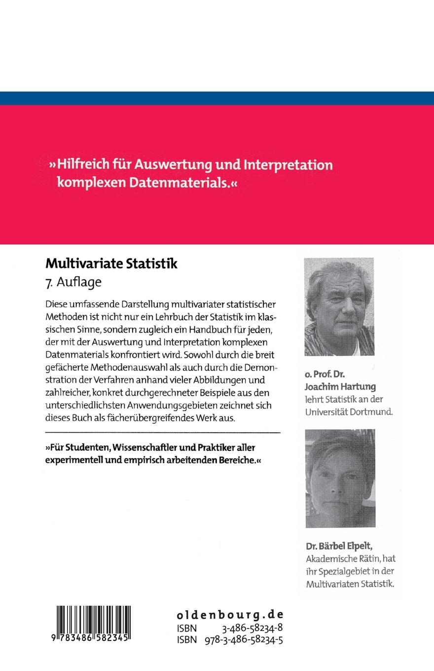 Rückseitencover Multivariate Statistik
