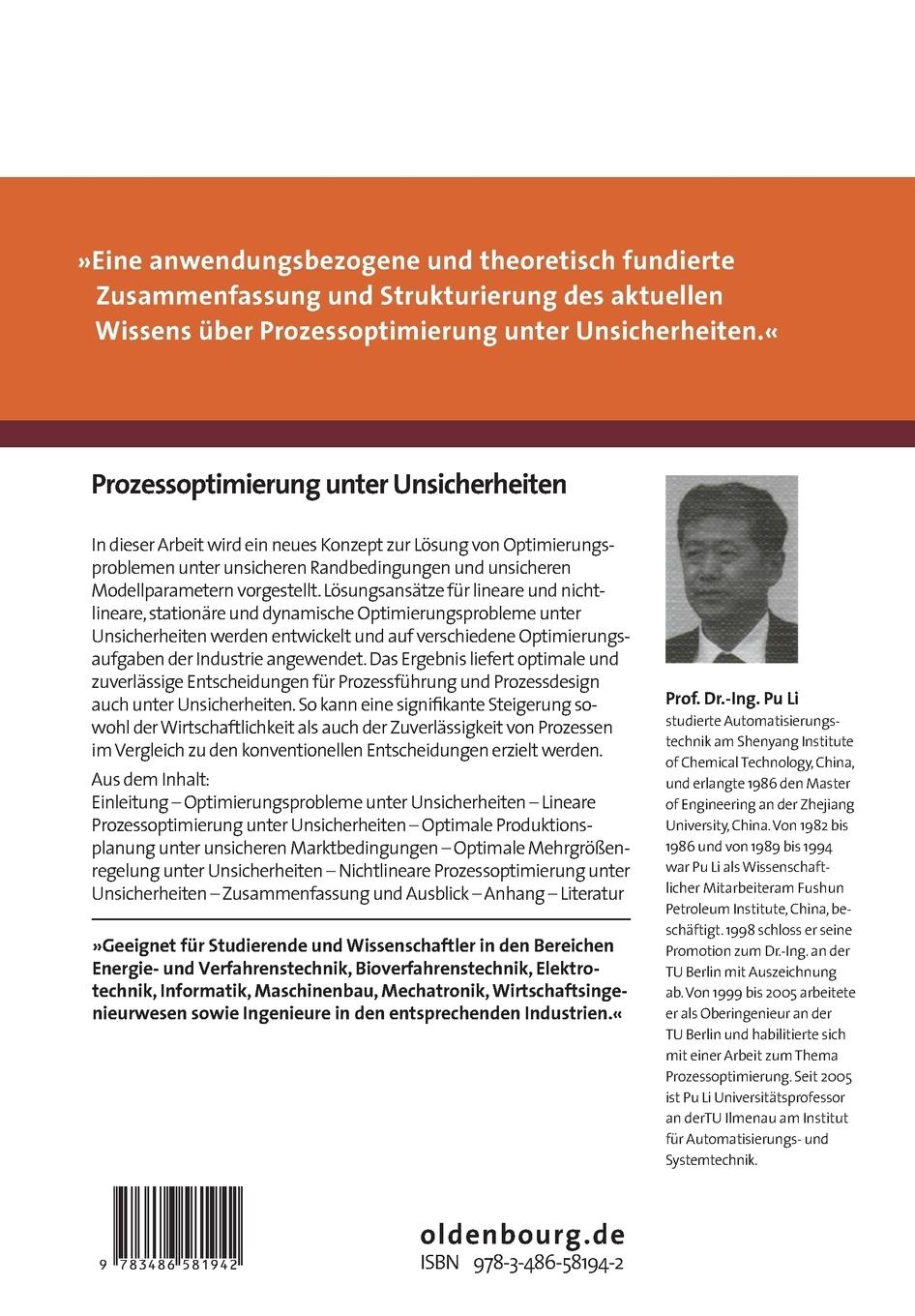 Rückseitencover Prozessoptimierung unter Unsicherheiten