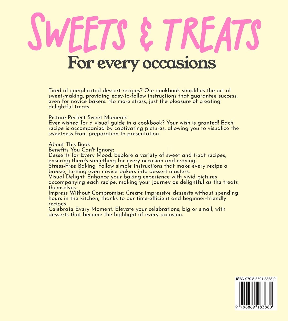 Rückseitencover Sweets and Treats for Every Occasion Cookbook