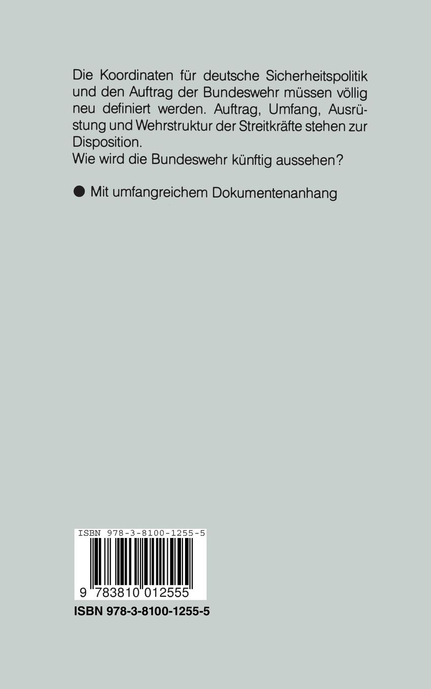 Rückseitencover Die Zukunft der Bundeswehr