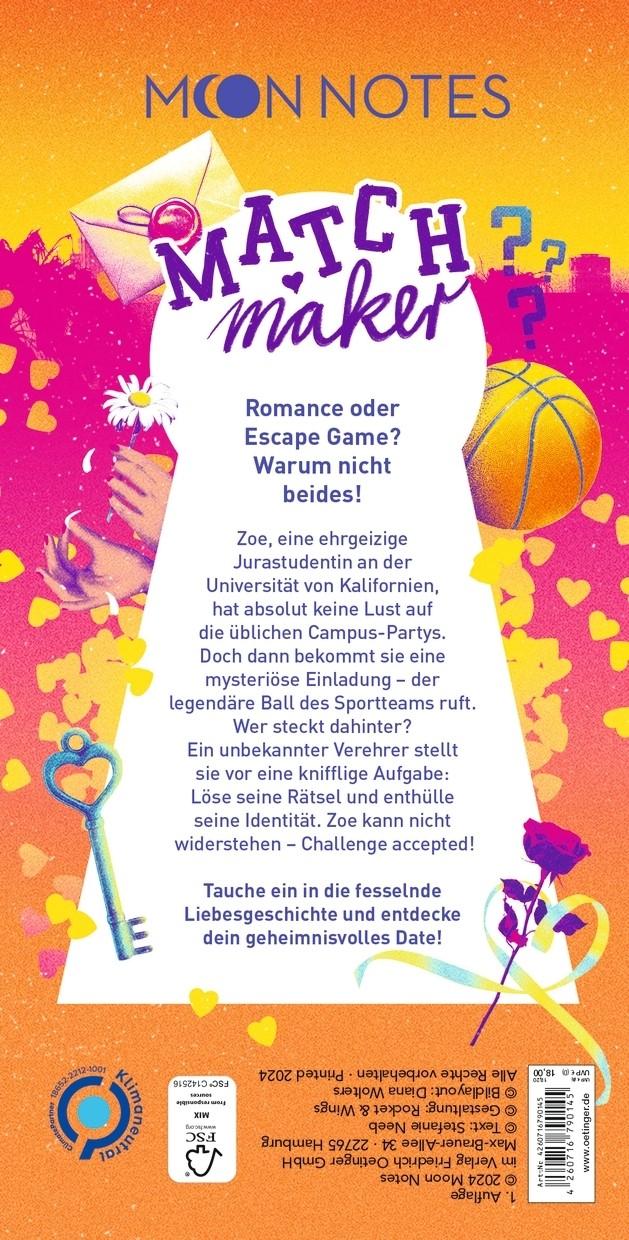 Rückseitencover Matchmaker. Das etwas andere Escape-Game mit Herzklopfgarantie