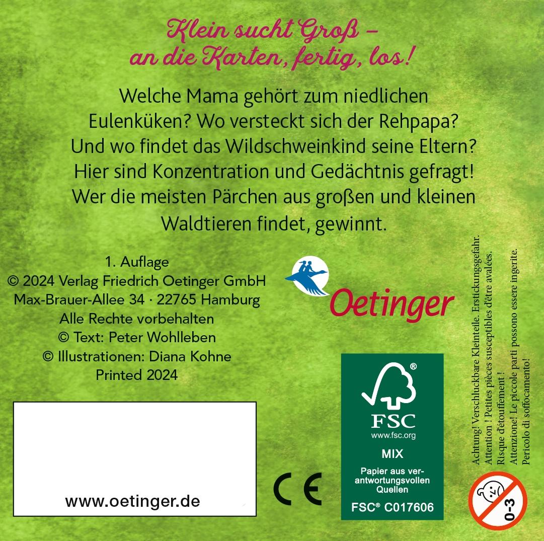 Rückseitencover Finde die Tierbabys. Ein Memo aus dem Wald für Kinder ab 3 Jahren